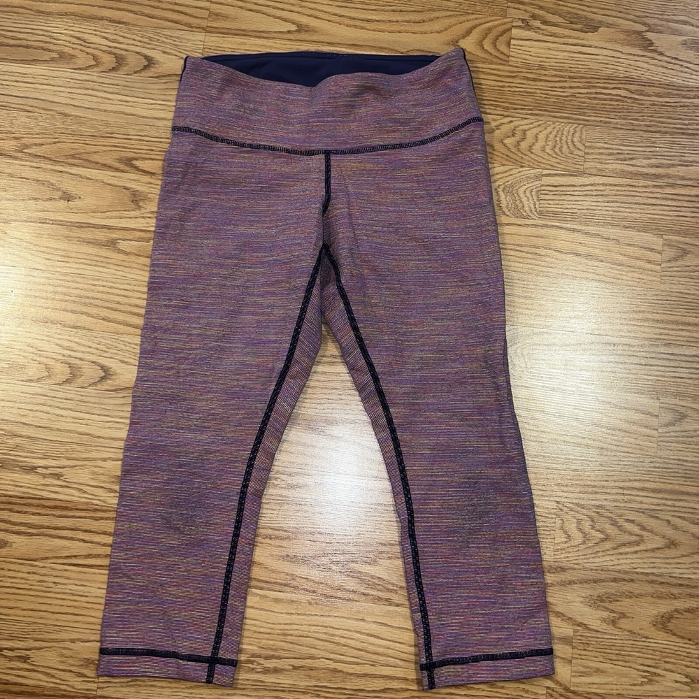 lululemon‎ athletica Pink Multi Space Dye Leggings Cropped Size 8